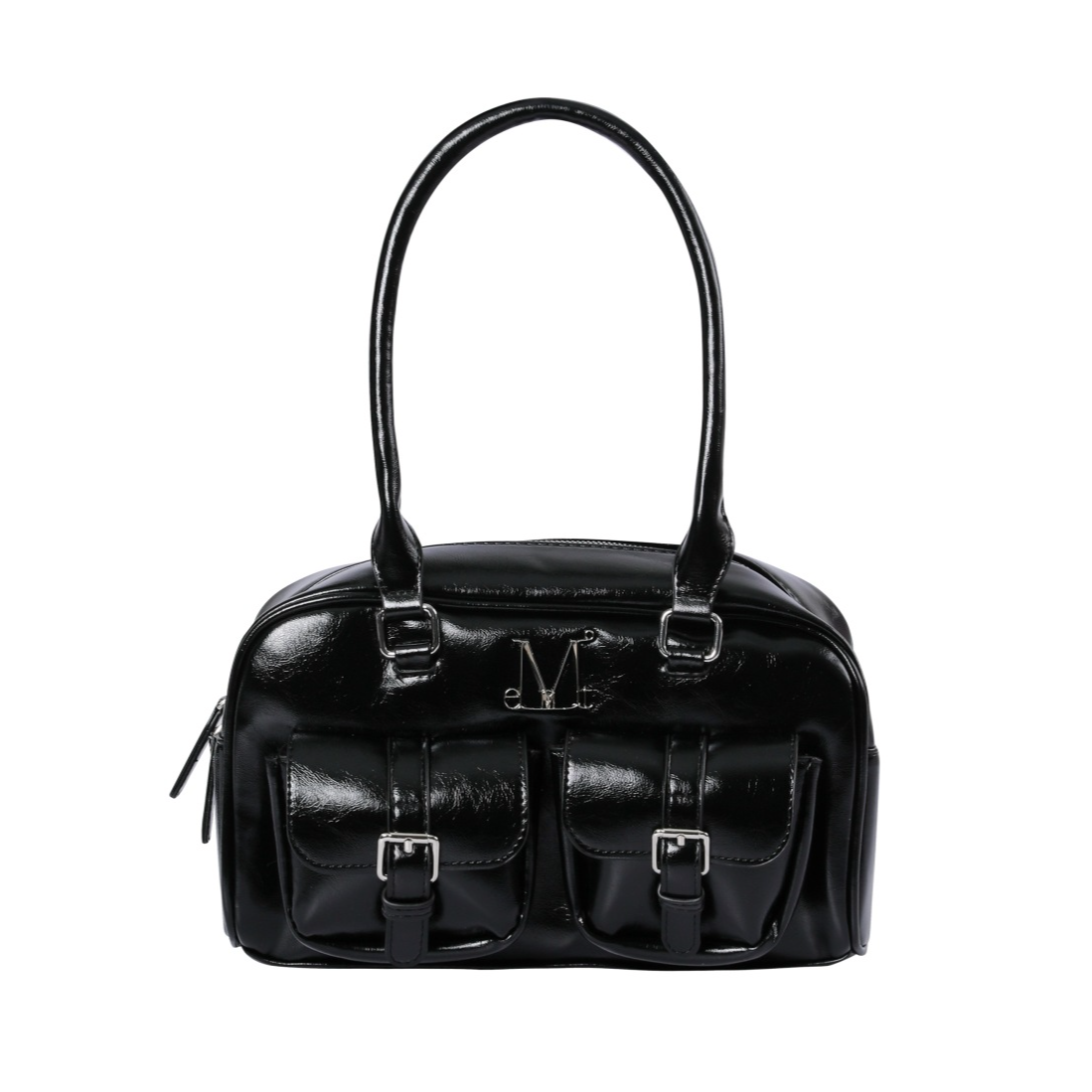 BIRUS METAL LOGO ENAMEL 2-BELT POCKET SHOULER BAG UNISEX