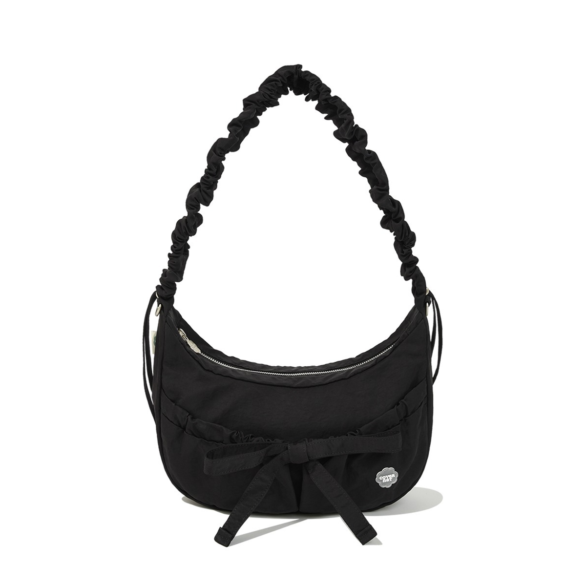 Cloverheart Shirring Medium Nylon Hobo Bag