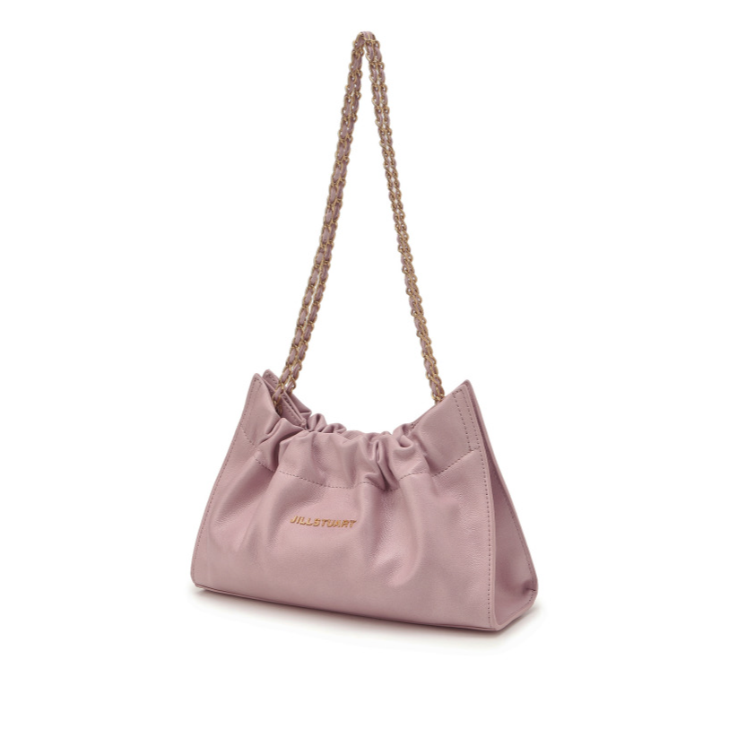 Draw String Cowhide Chain Shoulder Bag