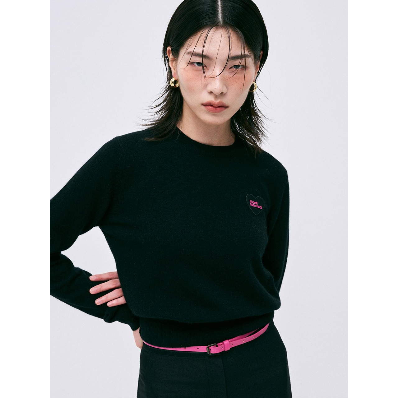 RACCOON BLENDED ROUND NECK HEART LOGO