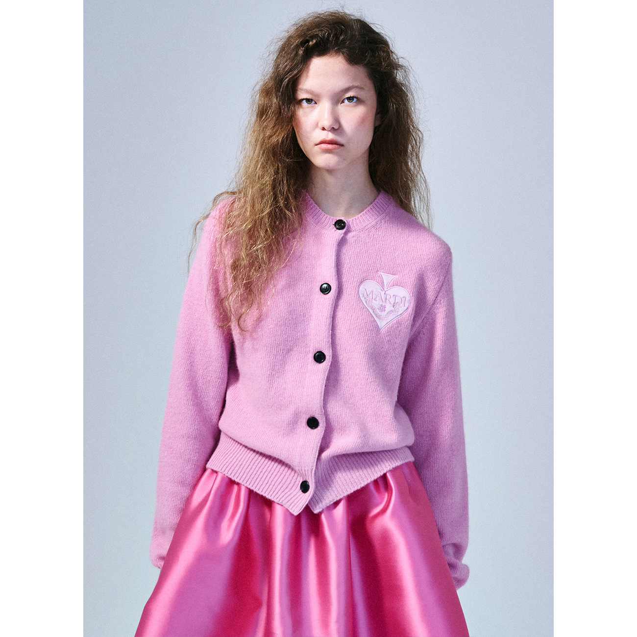 RACCOON BLENDED CARDIGAN ROUND NECK SPADE