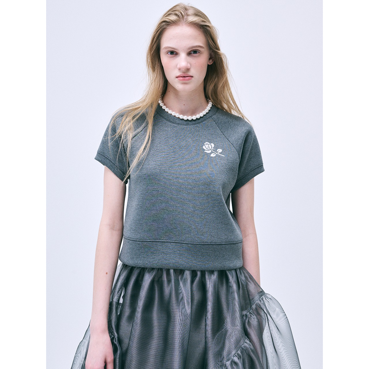 NEOPRENE TOP HALF SLEEVE UNE ROSE