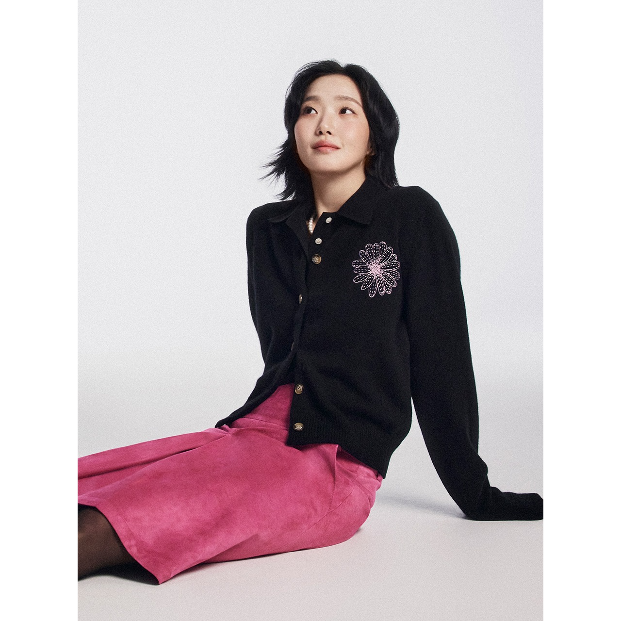 RACCOON BLENDED CARDIGAN V NECK