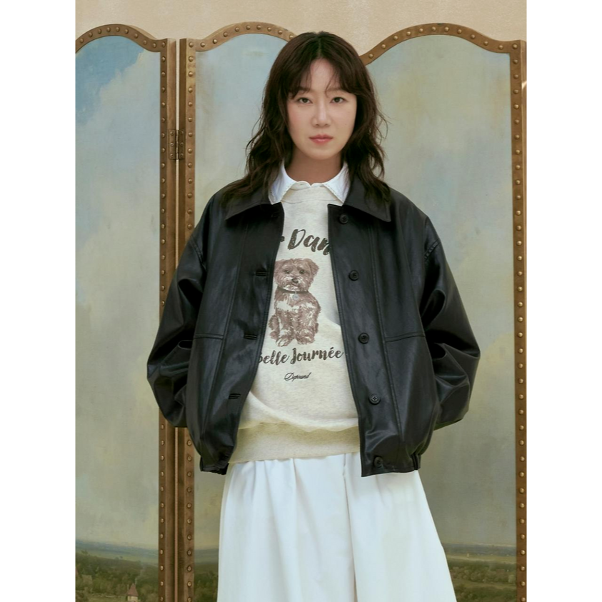 Leather Blouson Jacket