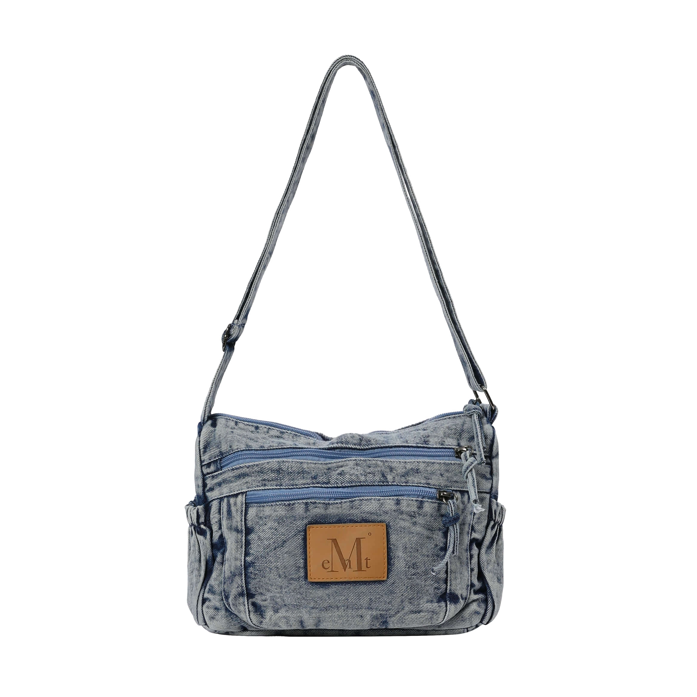 STONE WASHING DENIM CROSS BAG UNISEX