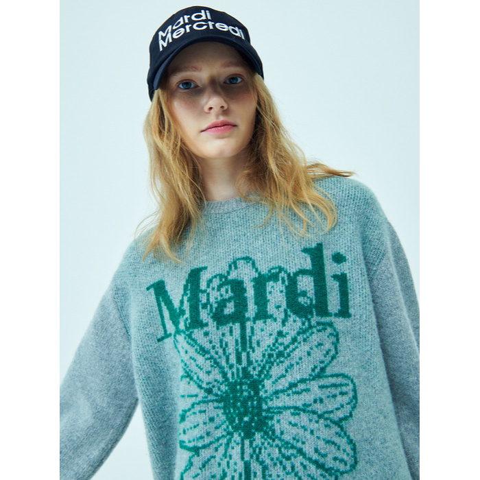 CASHMERE BLENDED PULLOVER FLOWERMARDI