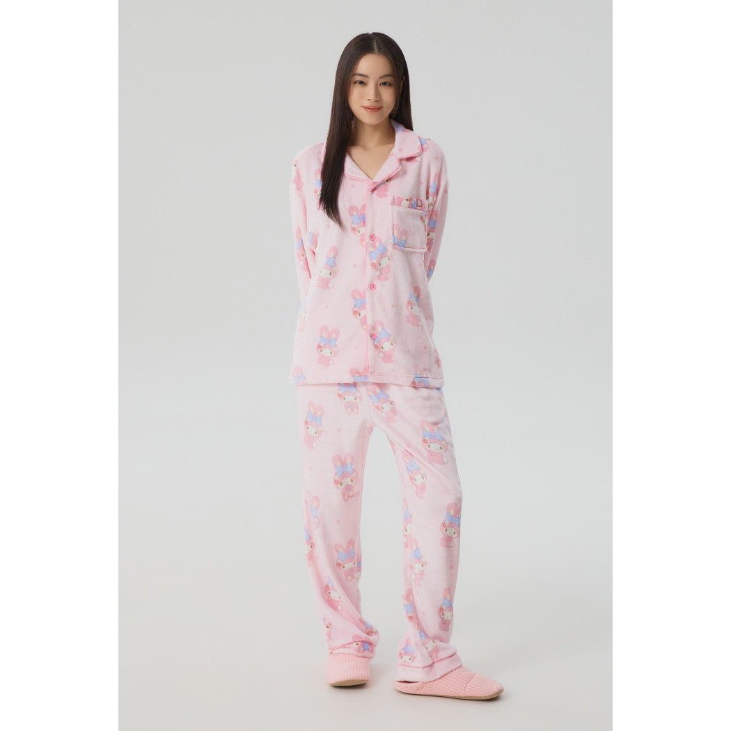 (Sanrio 2025) It's a warm sleep Pajama 長袖珊瑚毛毛睡衣套裝