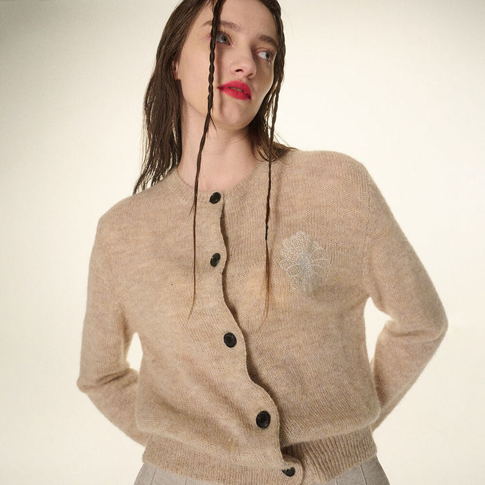 MOHAIR CARDIGAN ROUND NECK