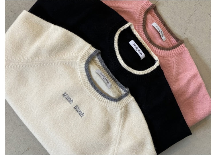 Stitch color matching raglan knit