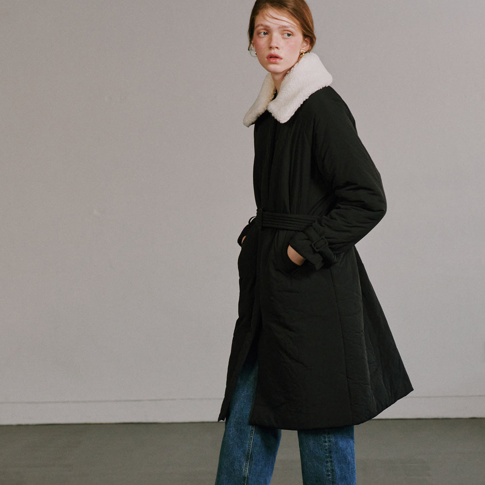 RAGLAN BELTED PADDING COAT