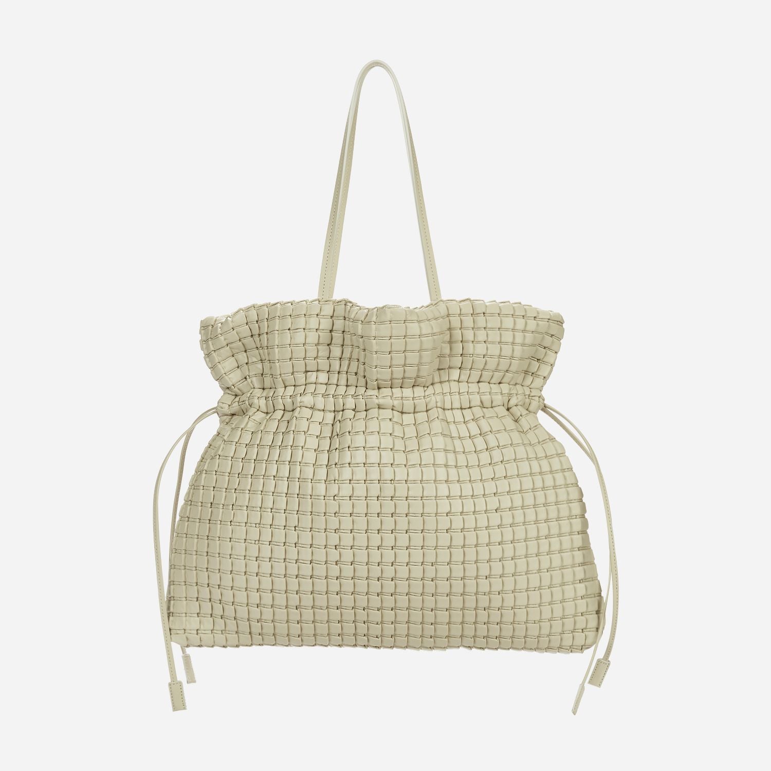 Square Embossed Bag Big Tote - Ivory