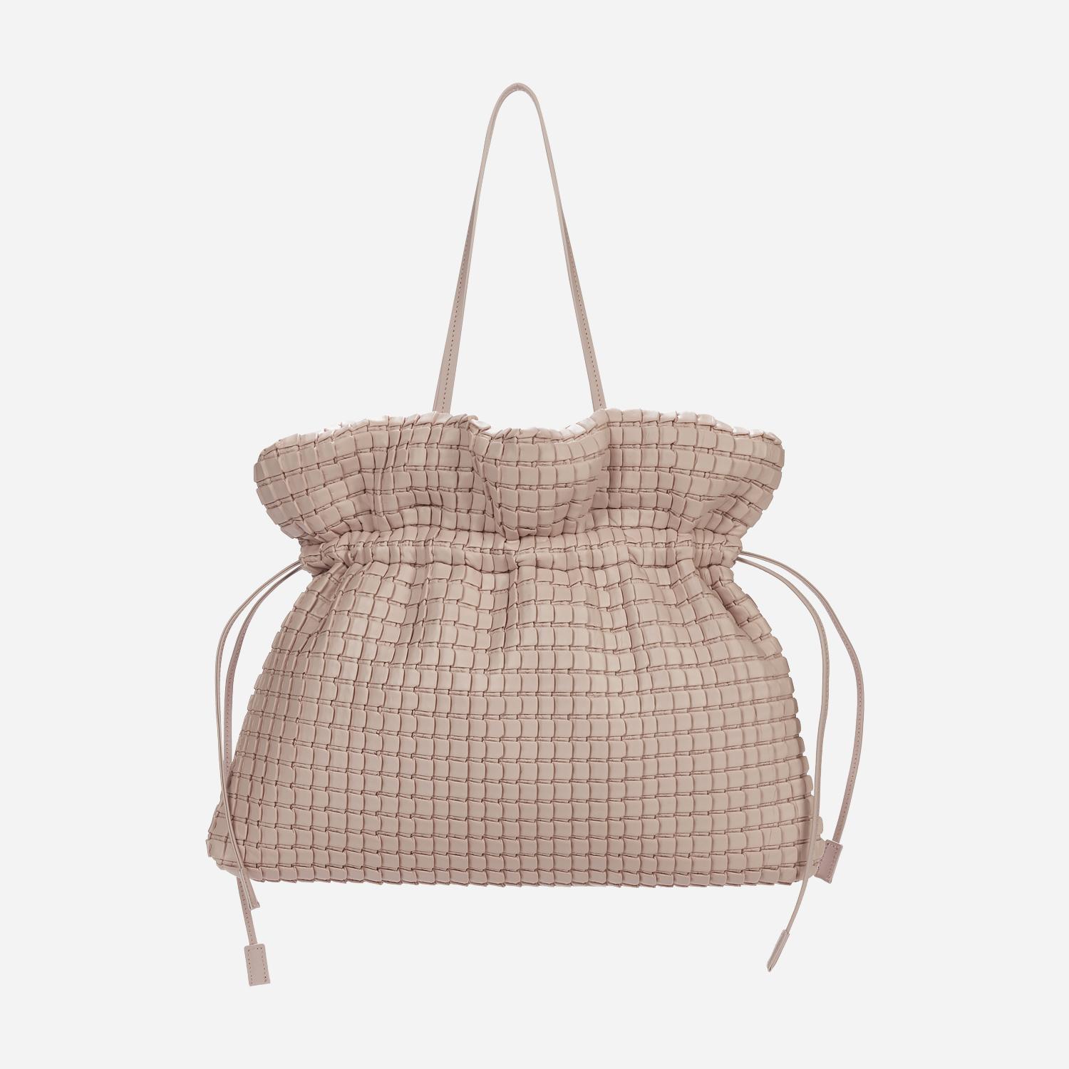 Square Embossed Bag Big Tote - Light Pink