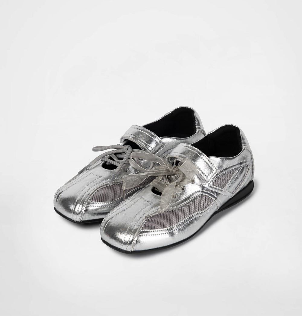 PINKING MARY JANE SNEAKERS - SILVER