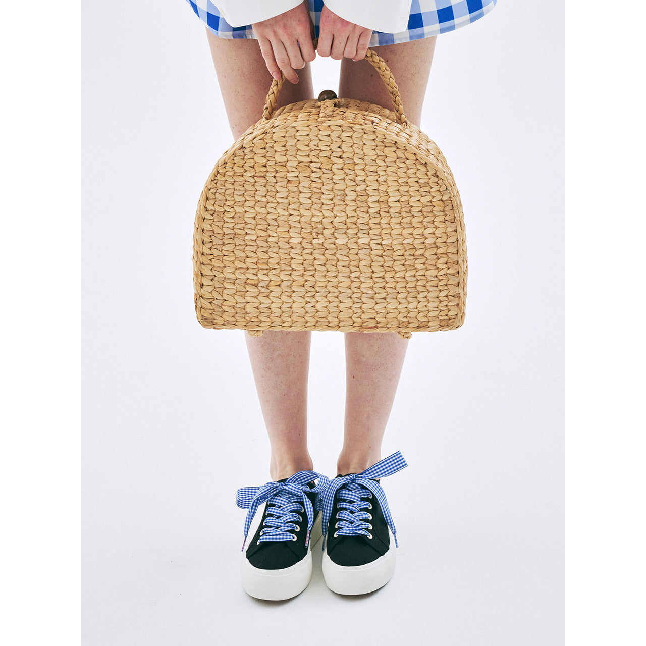 GINGHAM CHECK RIBBON SHOELACE