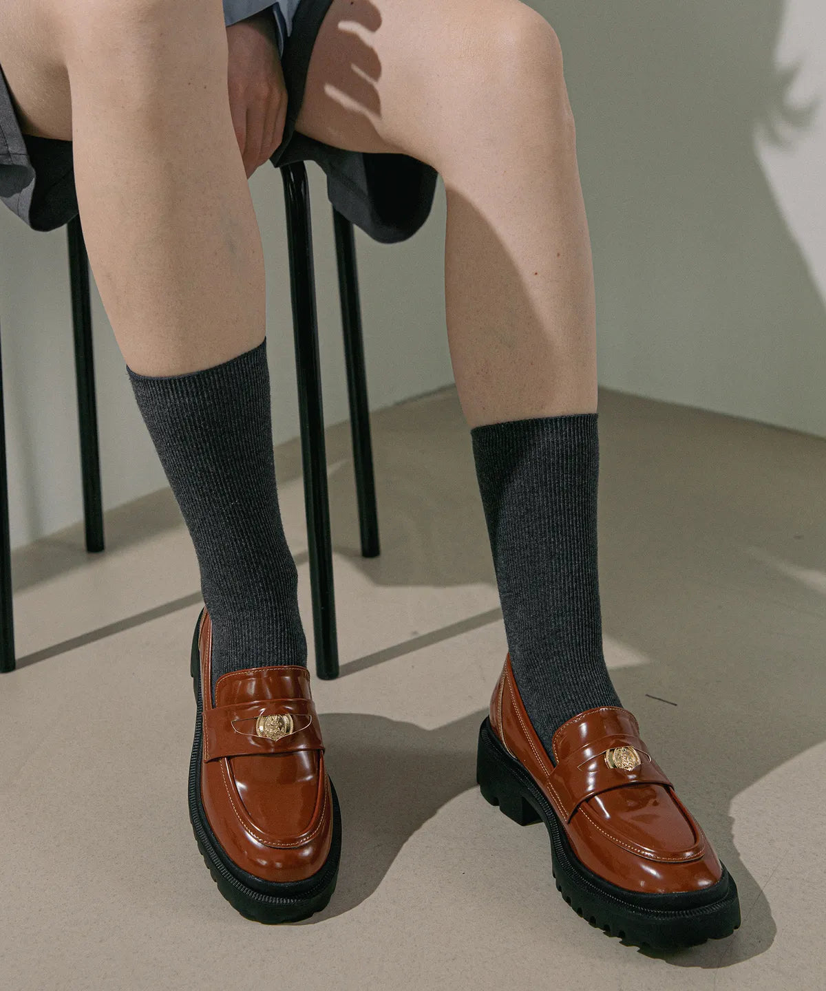 Bluck Chunky Walker Window Penny Loafers (5cm)