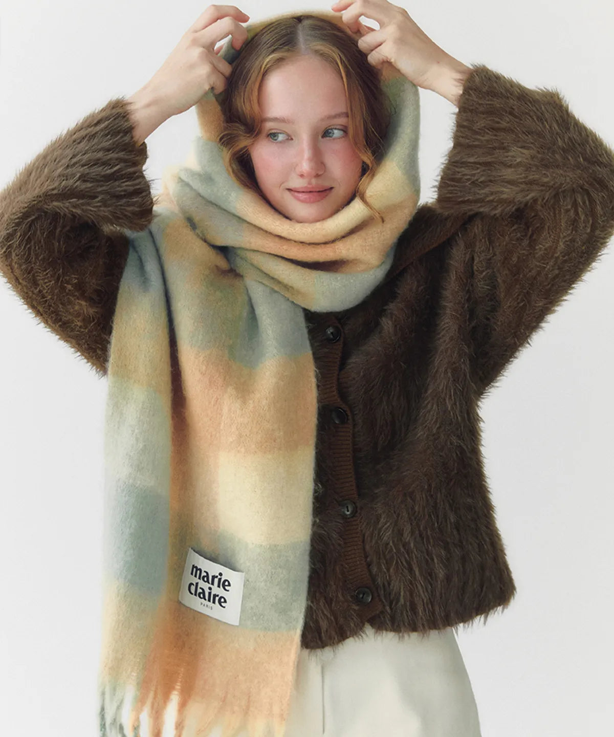 [2025」Cotton candy check muffler