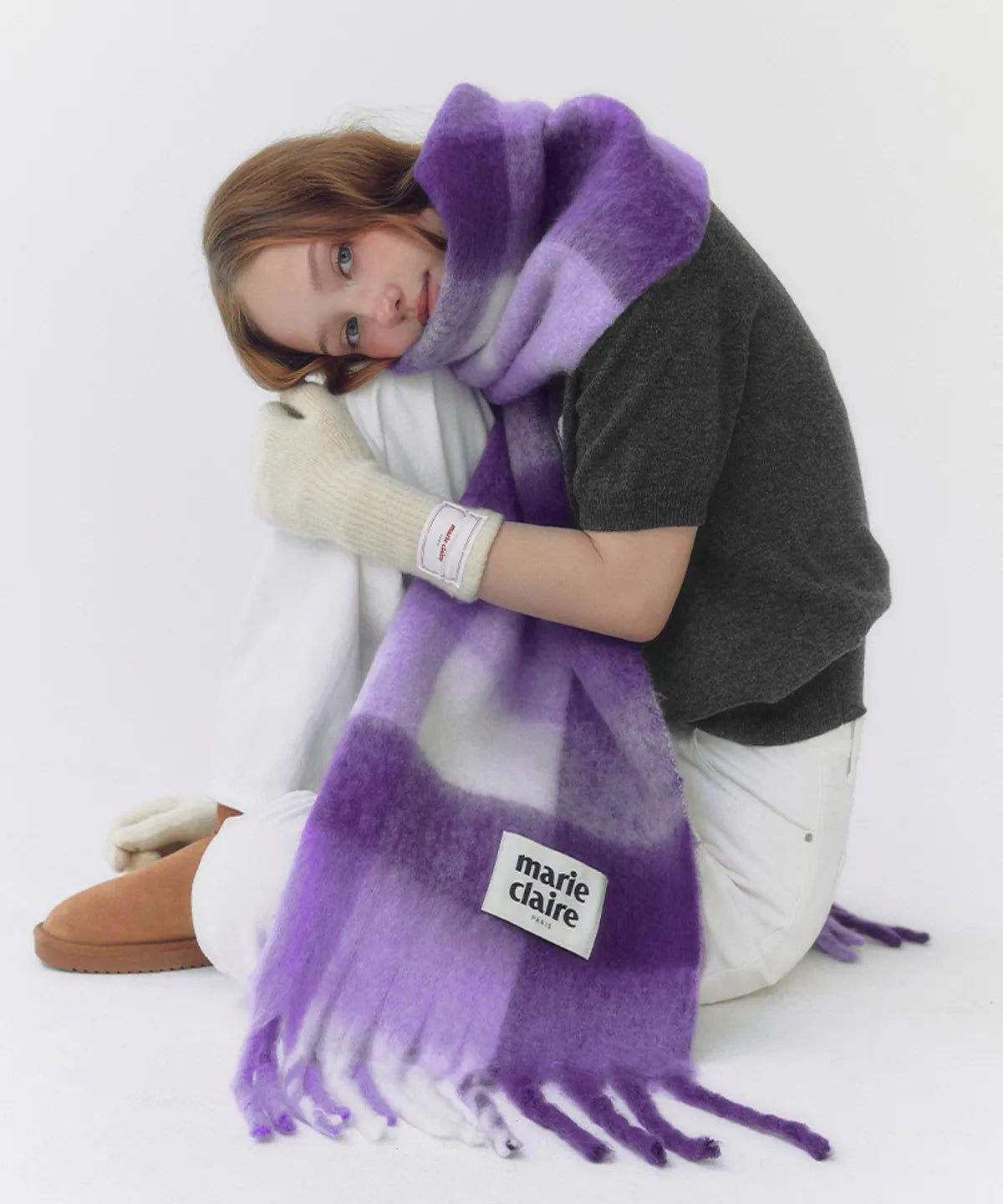 [2025」Cotton candy check muffler