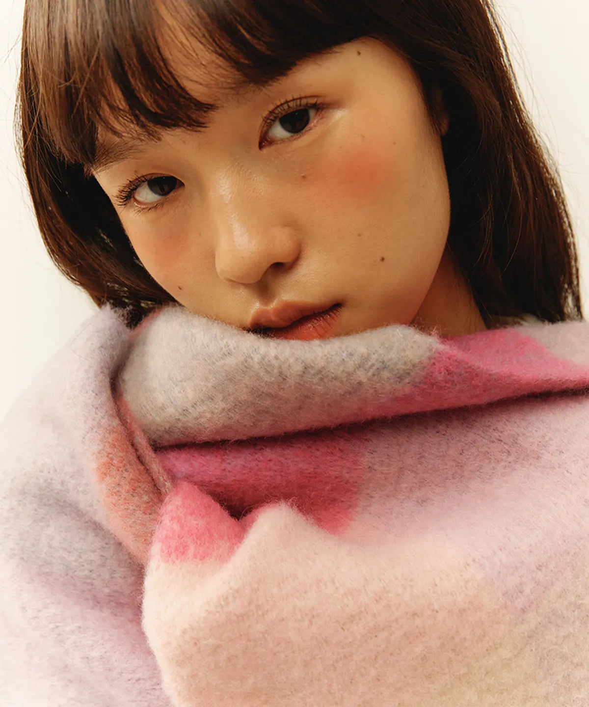 [2025」Cotton candy check muffler