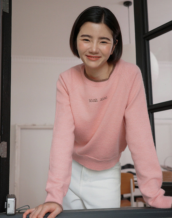 Stitch color matching raglan knit