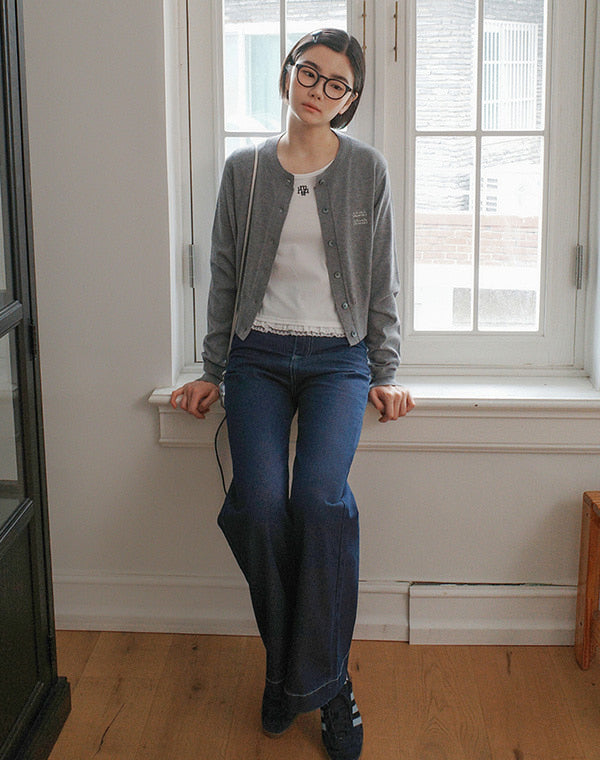 Cozy round knit cardigan