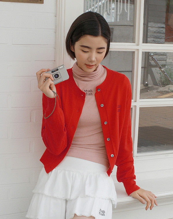 Cozy round knit cardigan