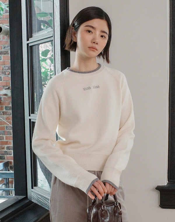 Stitch color matching raglan knit