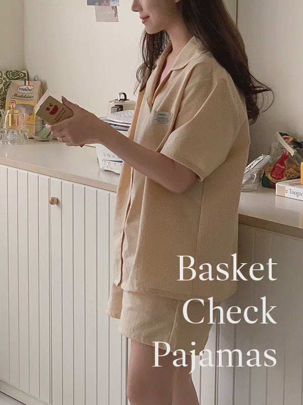 J'eu Basket Check Short Sleeve Pyjama Set