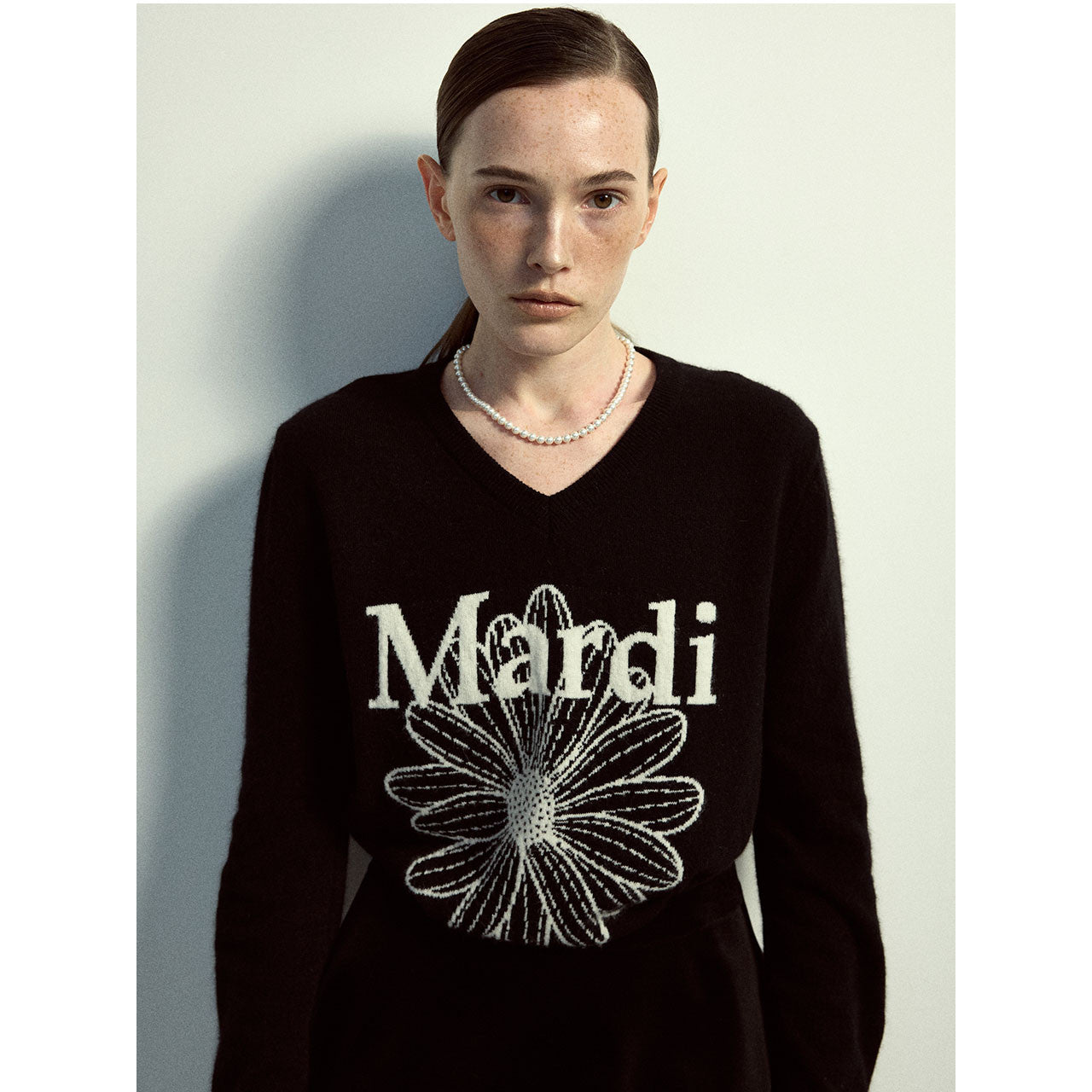 [2025」CASHMERE CREW NECK FLOWERMARDI