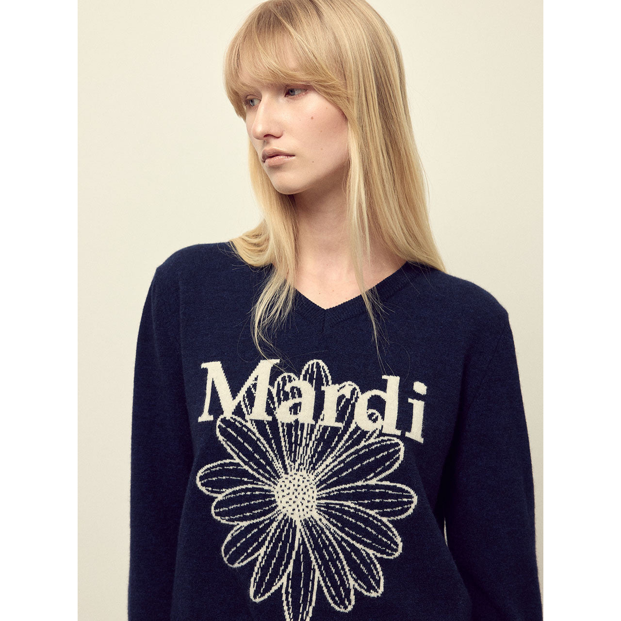 [2025」CASHMERE CREW NECK FLOWERMARDI