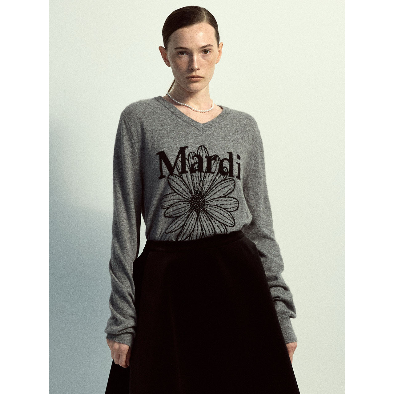 [2025」CASHMERE CREW NECK FLOWERMARDI