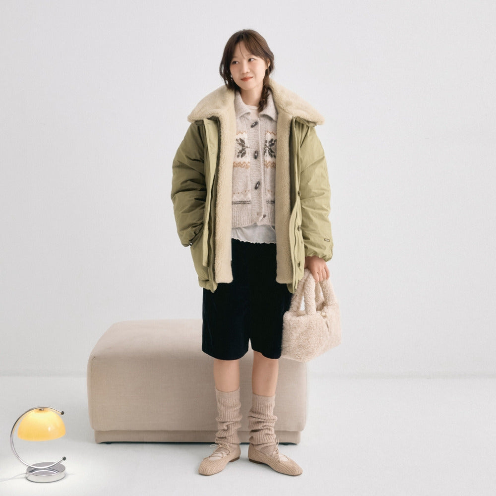 snowflake jacquard knit cardigan