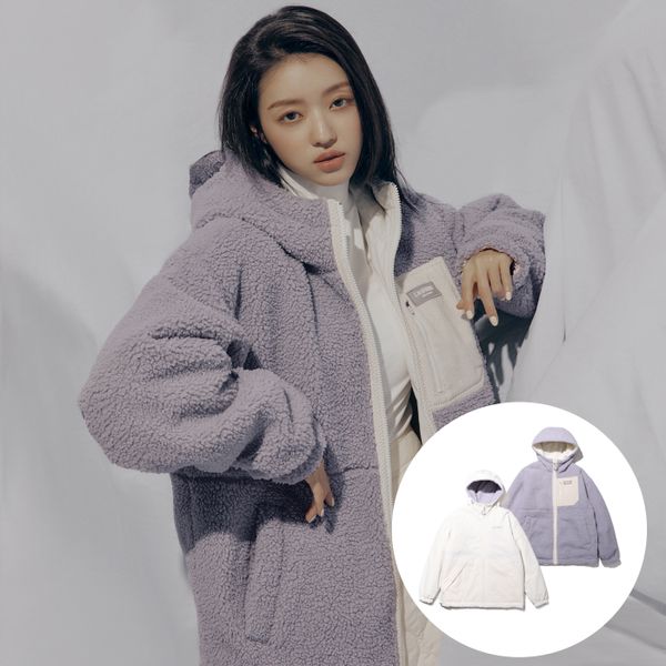 Reversible Hood Warm Up 羊羔毛雙面外套 - Light Purple