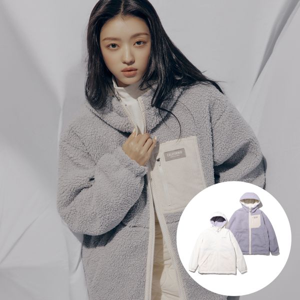Reversible Hood Warm Up 羊羔毛雙面外套 - Light Purple