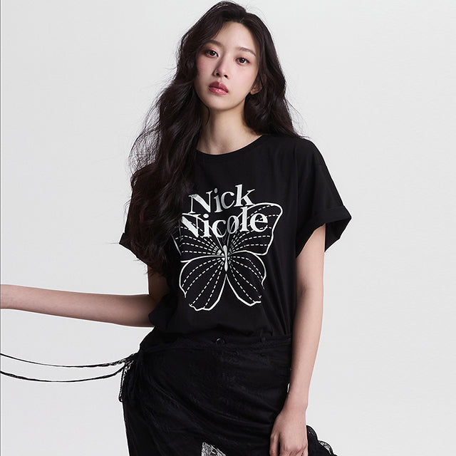 BIG BUTTERFLY SLEEVE TOP
