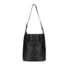 NICOLE LEATHER BUCKLE BUCKET BAG