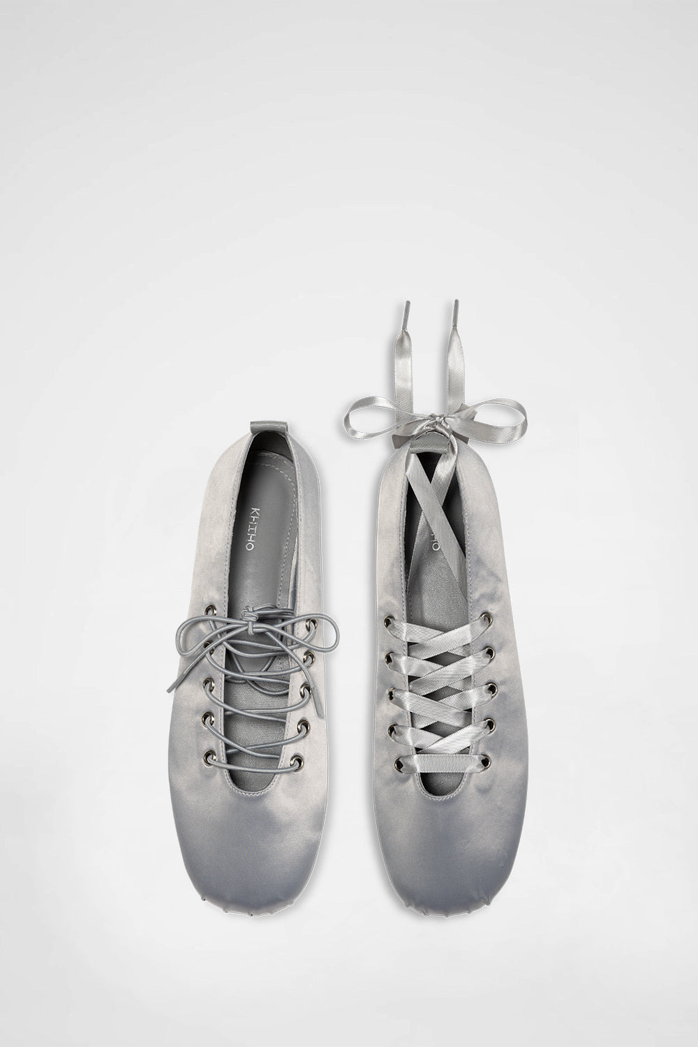 DOLPHIN LACE UP FLATS / SILVER