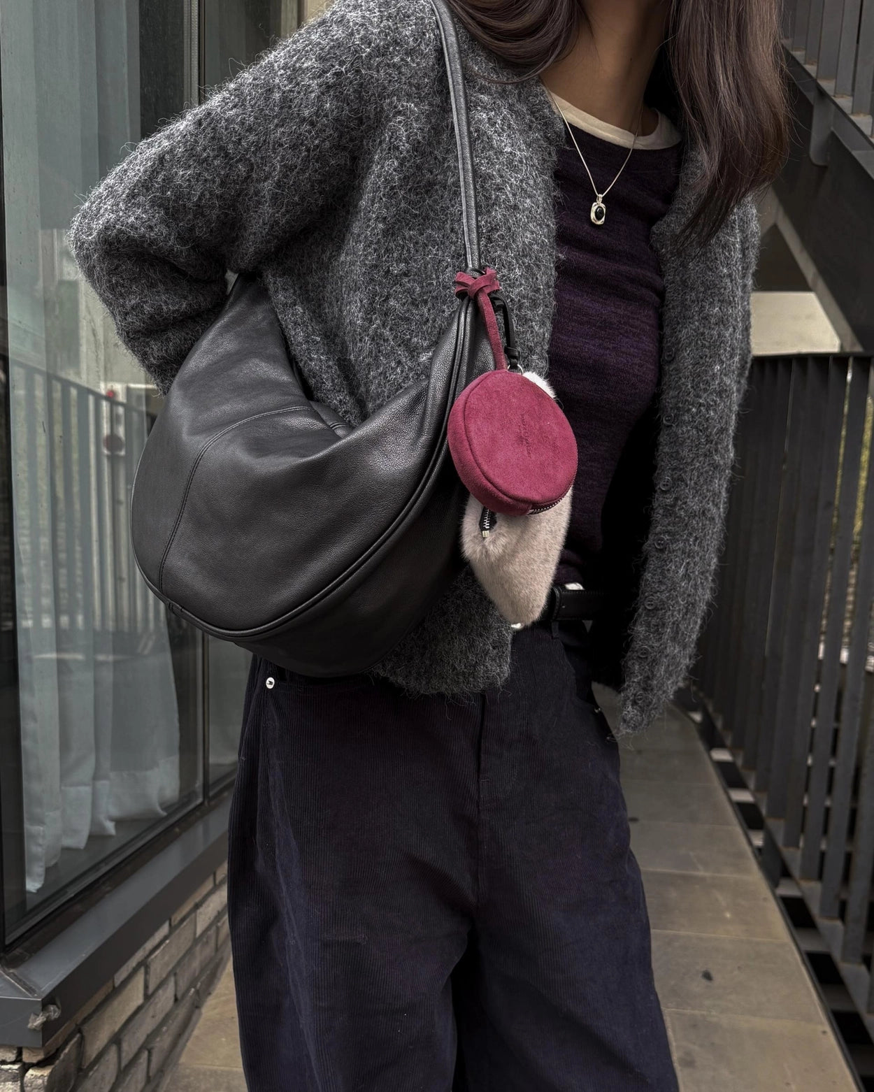 ♥︎bucks&leather♥︎25FW 真皮單肩餃子包 (大號)