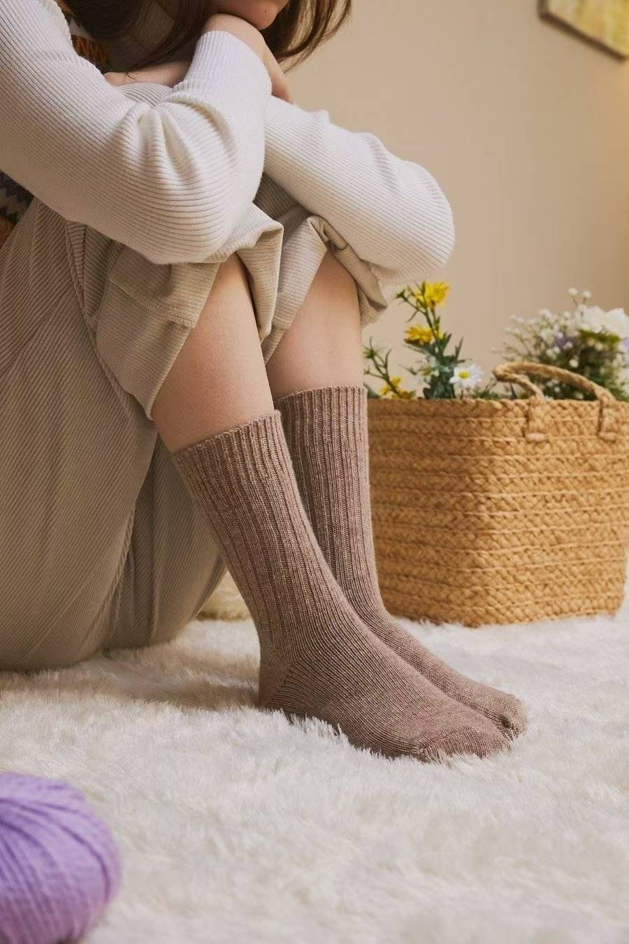 MADE IN KOREA WOOL SOCKS 韓國製純色羊毛襪子