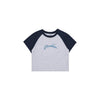 [Acmé de la Vie] ADLV X LISA TWINKLE SCRIPT LOGO CROP SHORT SLEEVE T-SHIRT - NAVY