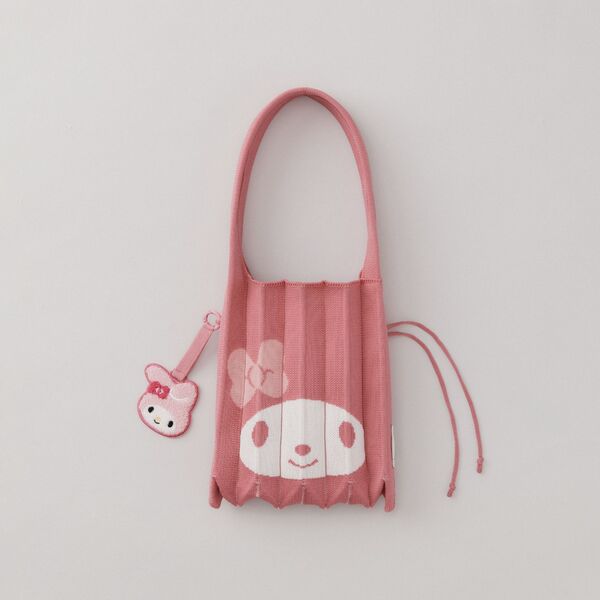 Lucky Pleated Knit Face Keyring My Melody - Pink