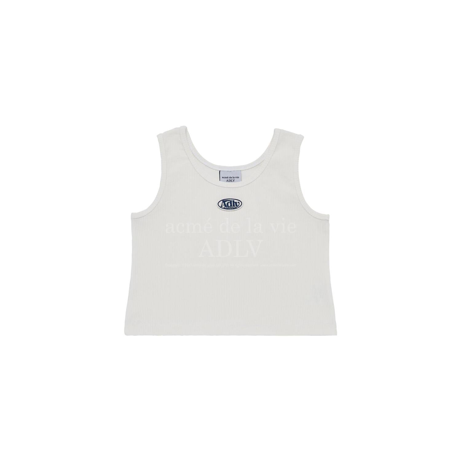 [Acmé de la Vie] ADLV X LISA CIRCLE WAPPEN CROP TANK TOP - WHITE