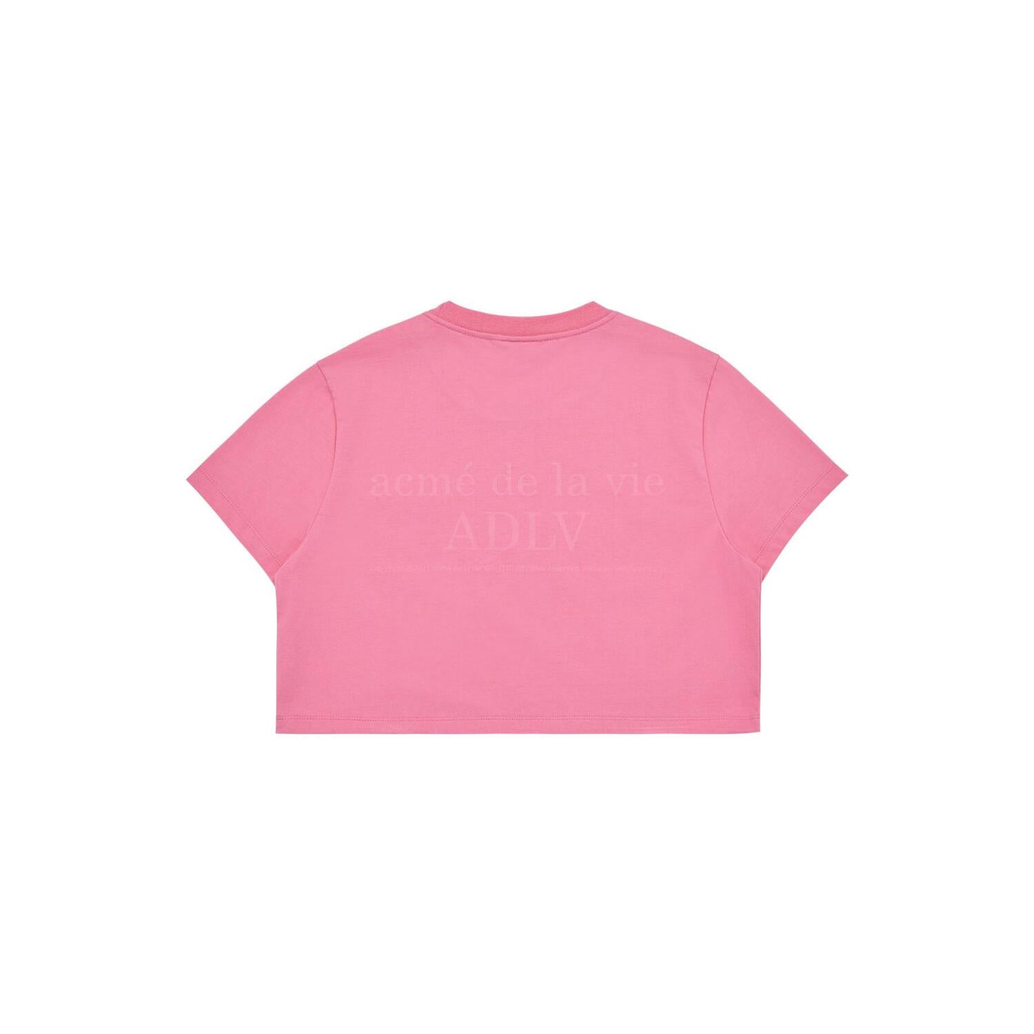 [Acmé de la Vie] ADLV X LISA CIRCLE WAPPEN CROP SHORT SLEEVE T-SHIRT - PINK