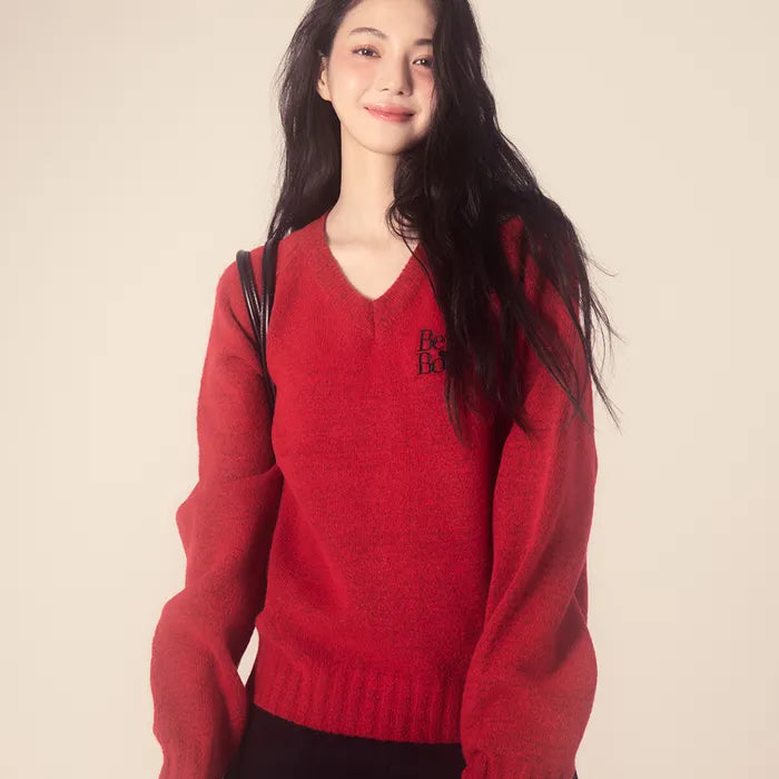 Betty Boop Overfit V-Neck Knit