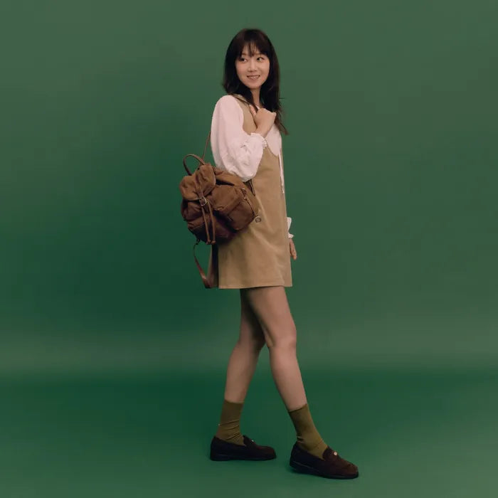 Double Pocket Suede Backpack