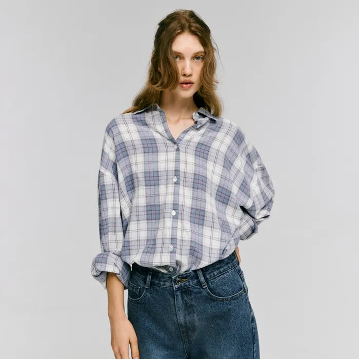 Oversized Flannel Check Shirts