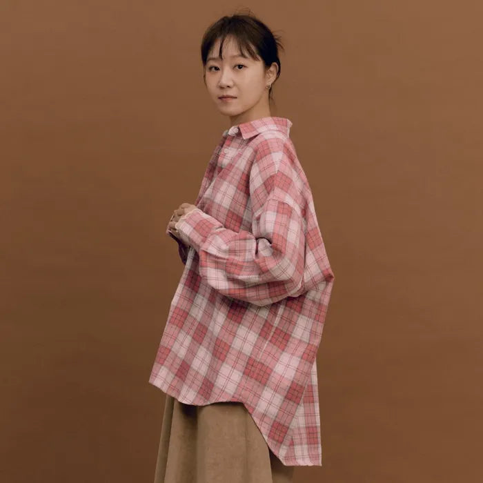 Oversized Flannel Check Shirts