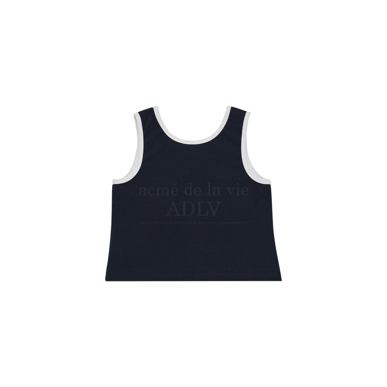 [Acmé de la Vie] ADLV X LISA CIRCLE WAPPEN CROP TANK TOP - NAVY