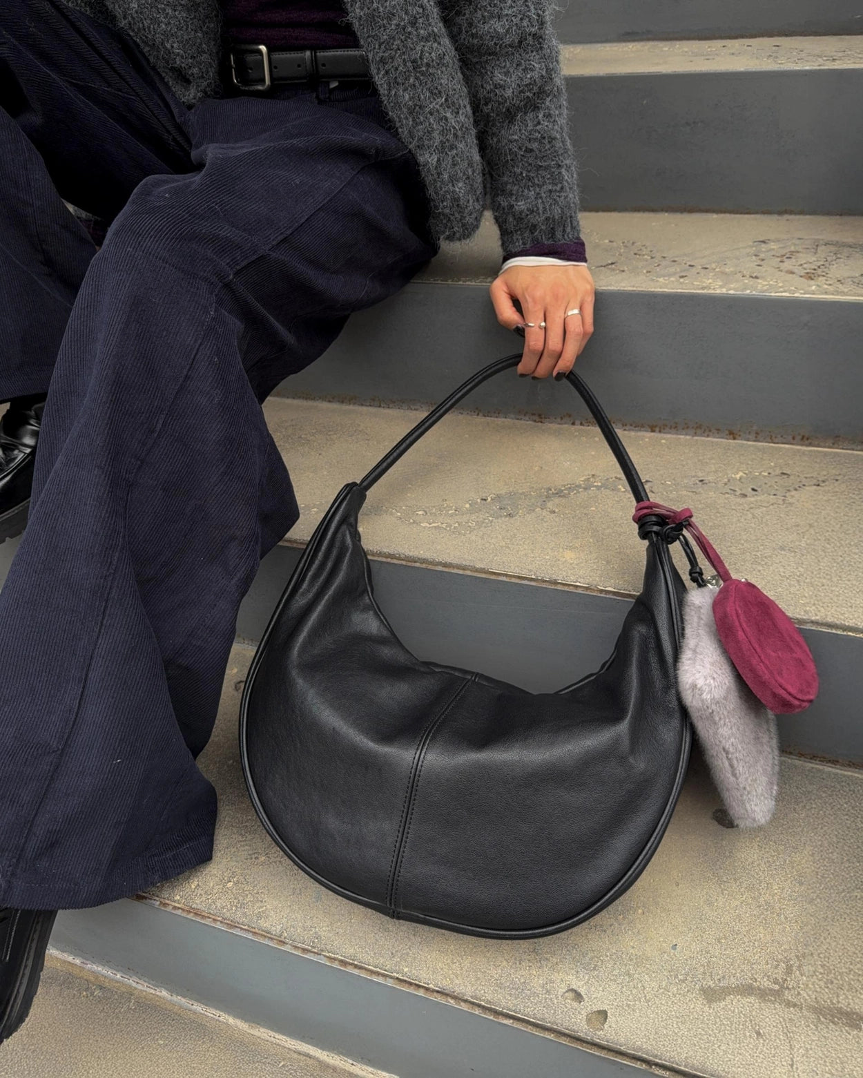 ♥︎bucks&leather♥︎25FW 真皮單肩餃子包 (大號)