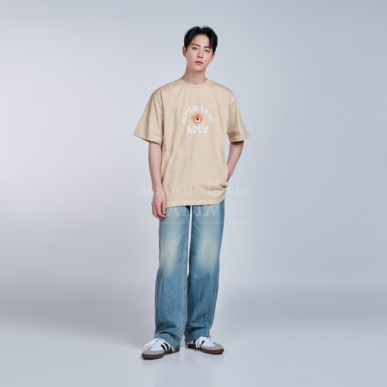 [Acmé de la Vie] TEDDY BEAR (BEAR DOLL) SHORT SLEEVE T-SHIRT - BEIGE