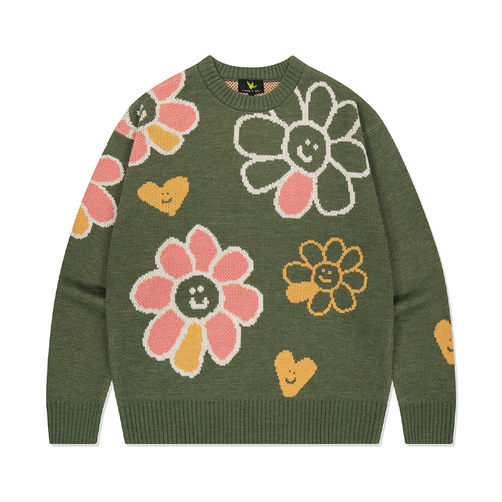 FLORY PATTERN JACQUARD KNIT